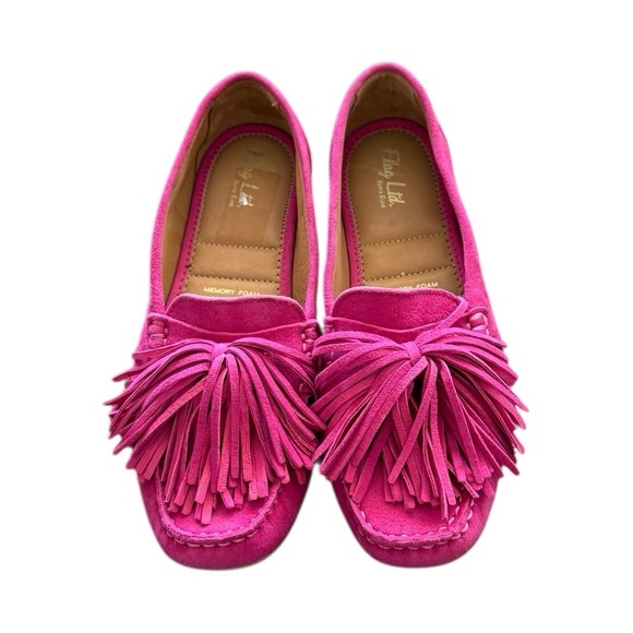 FLAG LTD Pink Fringe Loafers SIZE 7.5 - Picture 1 of 14